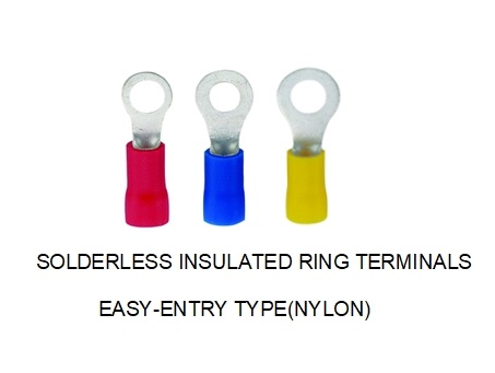 Solderless Insulated Ring Terminals Easy-entery Type (NYLON) | Solderless Terminals Solderless Insulated Ring Terminals Easy-entery Type (NYLON) | Solderless Terminals