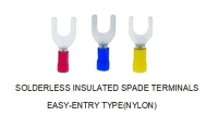 Solderless Insulated Spade Terminals, Easy-entry Type (NYLON)