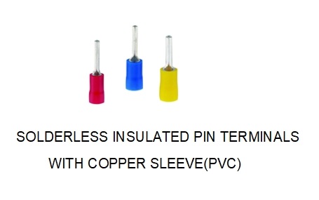 Solderless Insulated Pin Terminals, with Copper Sleeve (PVC)