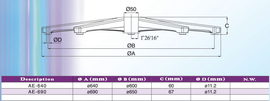 Aluminum Chair Bases-5 Legs