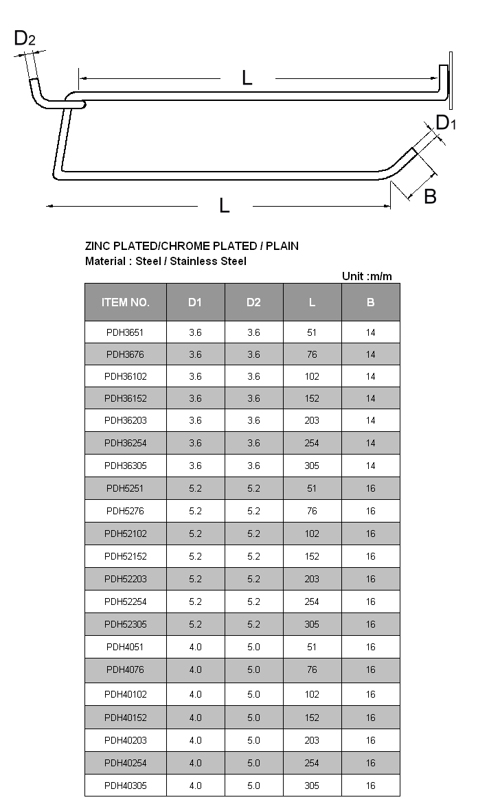 Pegboard Double Hooks