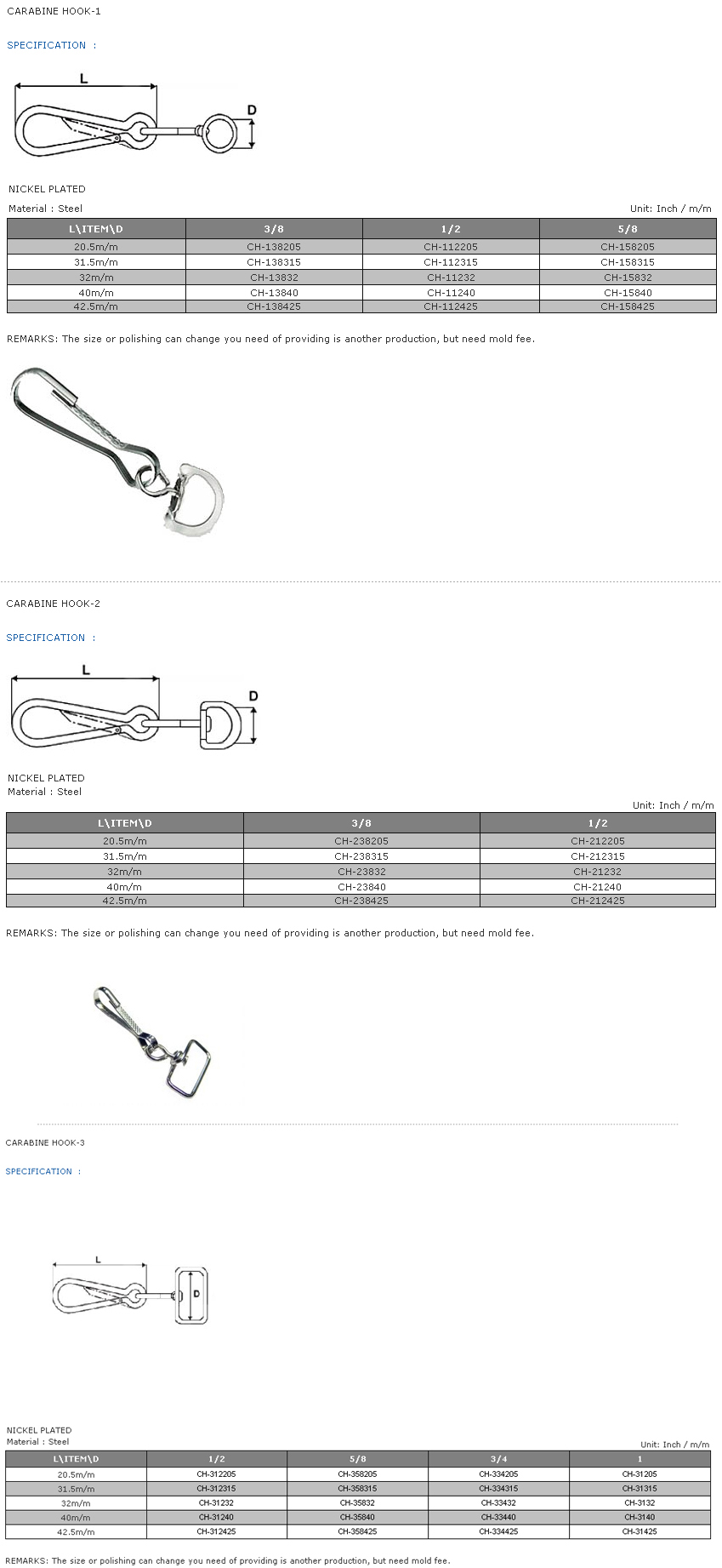 Carabine Hook