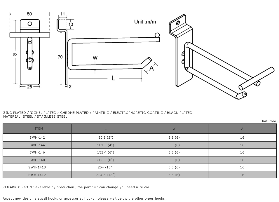 Slat Wall Hook