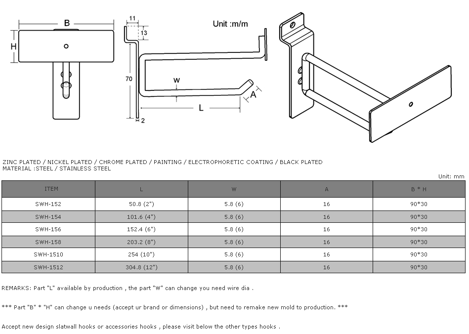 Slat Wall Hook