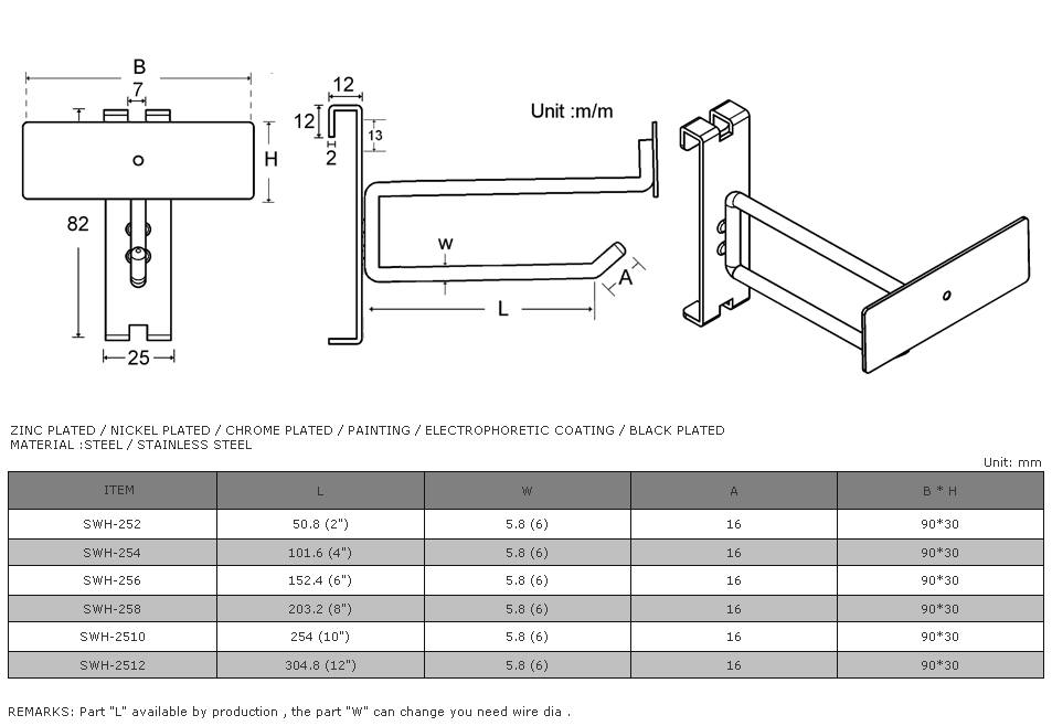 Slat Wall Hook