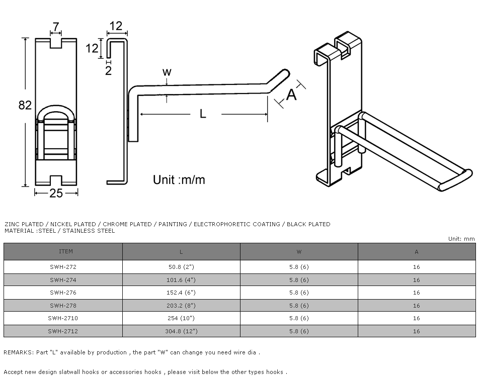 Slat Wall Hook