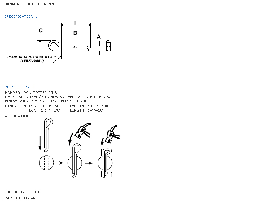 Hammer Lock Cotter Pins