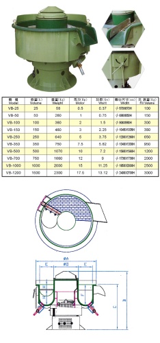 Three Dimensional Vibratory Finishing Machine With Auto Gear-Driven Selector