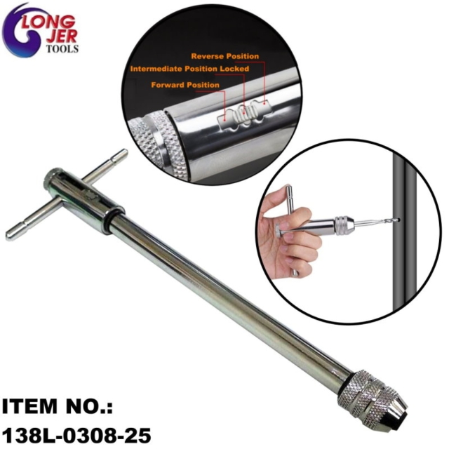 T-HANDLE TAPPING THREADING TOOL REVERSIBLE RATCHET TAP WRENCH