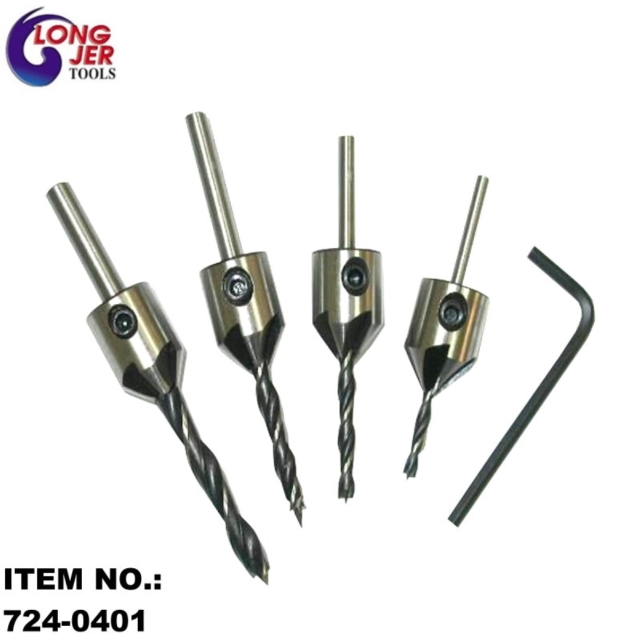 4PCS DRILL & COUNTERSINK SET 4PCS DRILL & COUNTERSINK SET