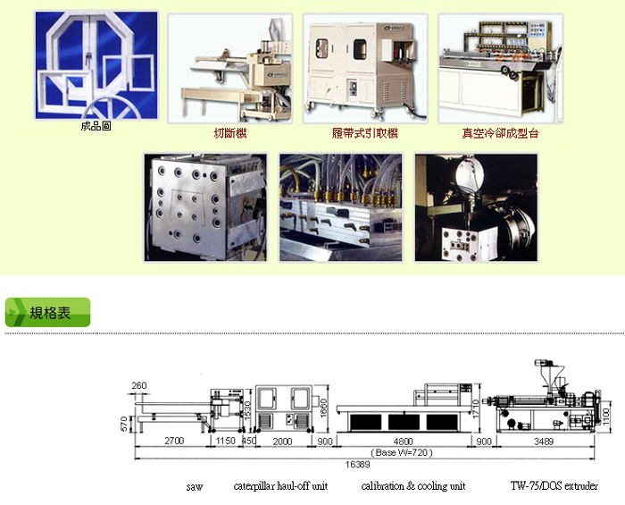 PVC異型材/發泡型材押出生產設備