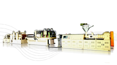 COMPLETE PRODUCTION LINE FOR LARGE VOLUME PROFILE EXTRUSION COMPLETE PRODUCTION LINE FOR LARGE VOLUME PROFILE EXTRUSION