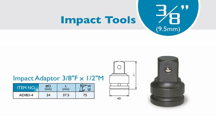 Adaptor Impact 3/8