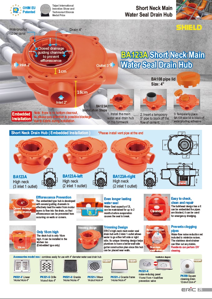 BA123A Water Seal Trap, Water Seal Pipes,  Watering Seal Trap,Underground Drainage