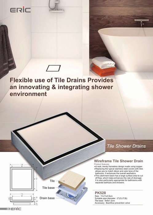 Tiled Square Floor Drains