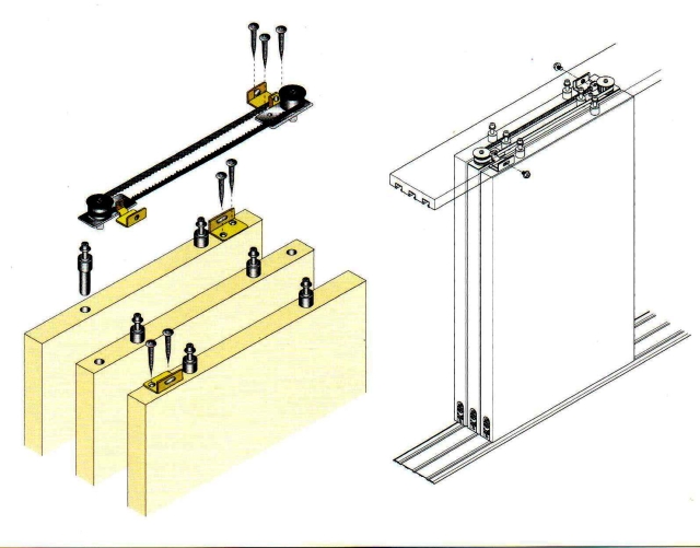 Three-leaf sliding door system