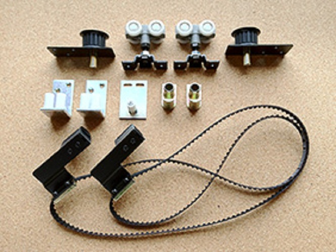 three Sliding door belt roller system