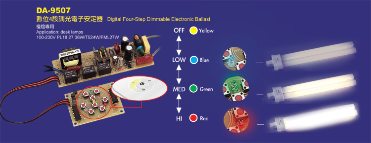 Digital Four-Step Dimmable Electronic Ballast