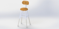 Adjustable Height Stool with Back