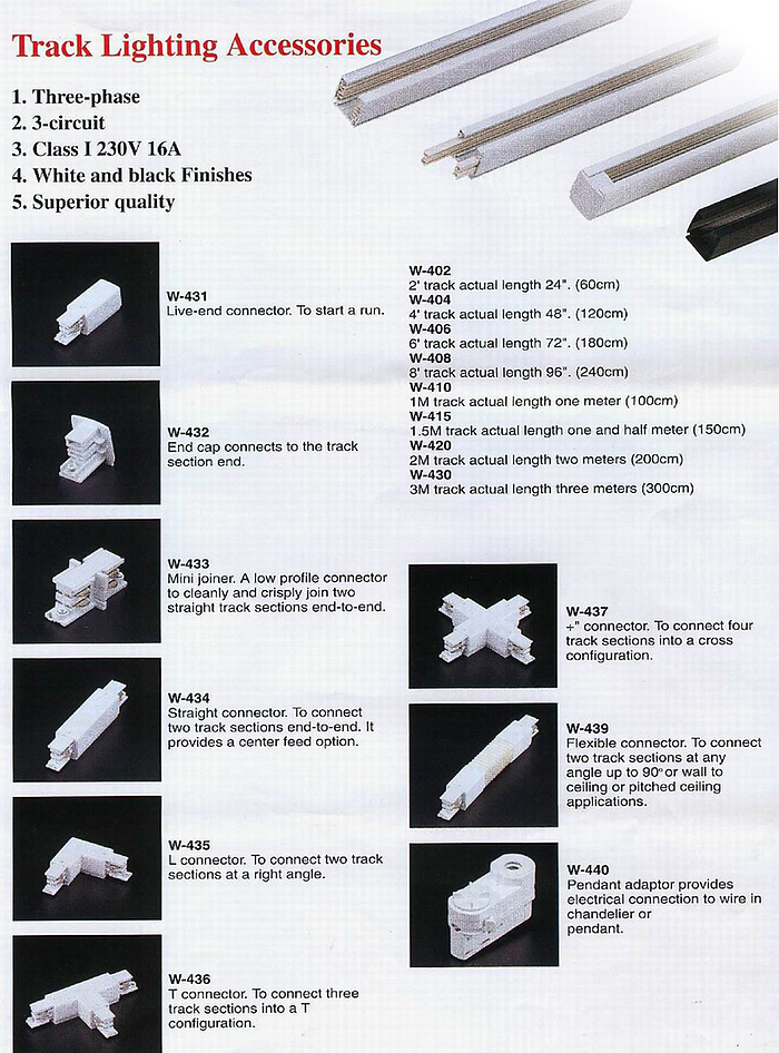 Four-wired system of track & accessories