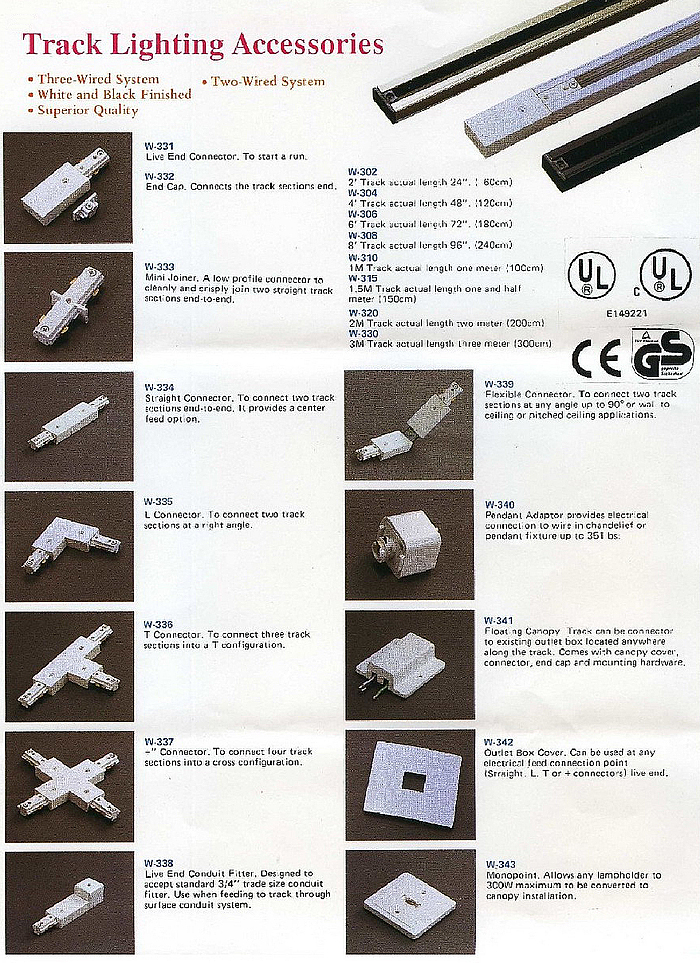 Three-wired system of track & accessories