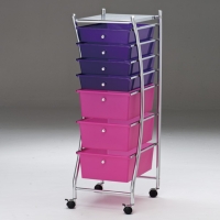 Chrome-plated silver storage cart with PP drawers (3 large & 4 small) Chrome-plated silver storage cart with PP drawers (3 large & 4 small)