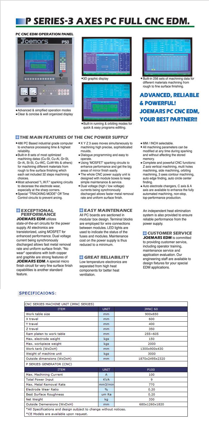 P Series-3Axes PC Full CNC EDM