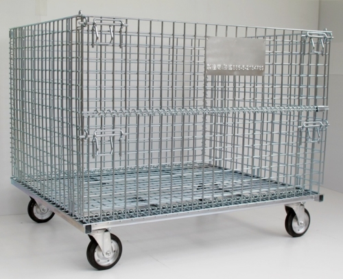 Foldable Mesh Cage with Wheels