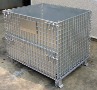 Foldable Wire Container with Protective Plate