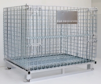 Foldable Wire Mesh Pallet with Sideway. (use in Automated Warehouse)