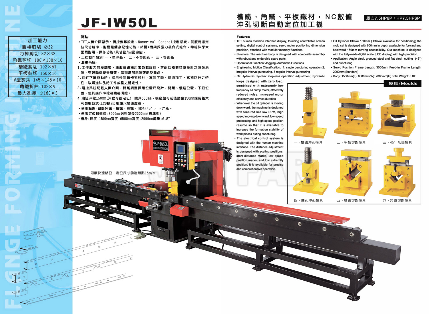 NC Puncturing & Cutting Machine for Grooved Iron Bars, Angle Iron, and Flat Iron Plates