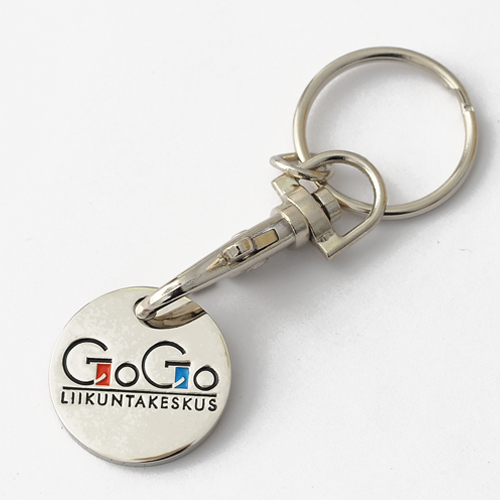 H-920 Keyholder in Silver Finishing With Coin (Logo Soft Enameling)