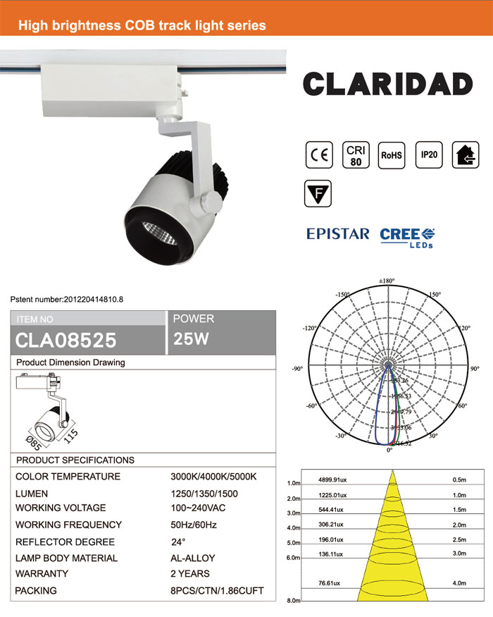 CRI80 25W CREE OR EPISTAR LED TRACK LIGHT CRI80 25W CREE OR EPISTAR LED TRACK LIGHT