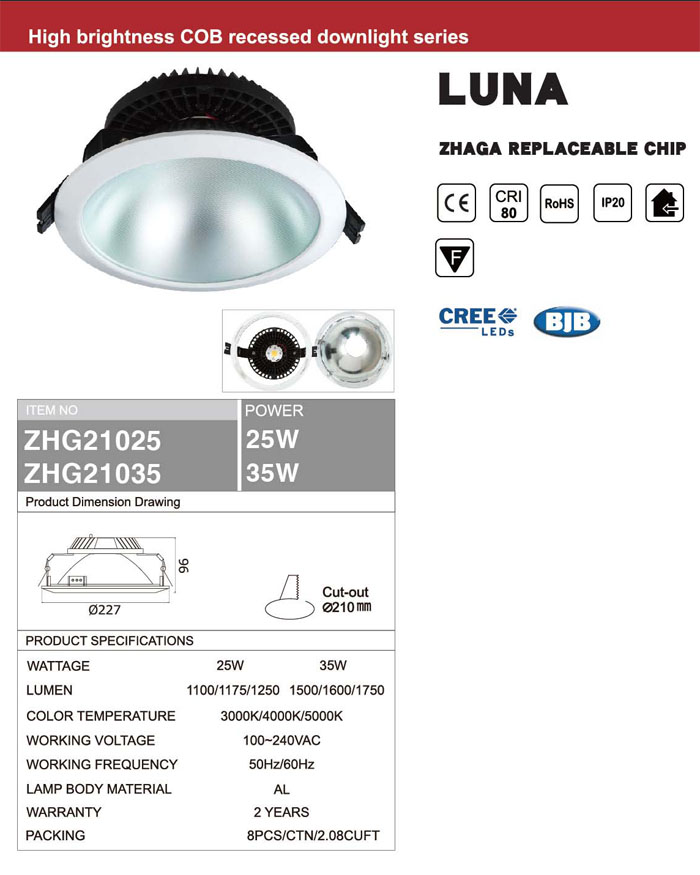 35W ZHAGA REPLACEABLE CHIP DOWNLIGHT