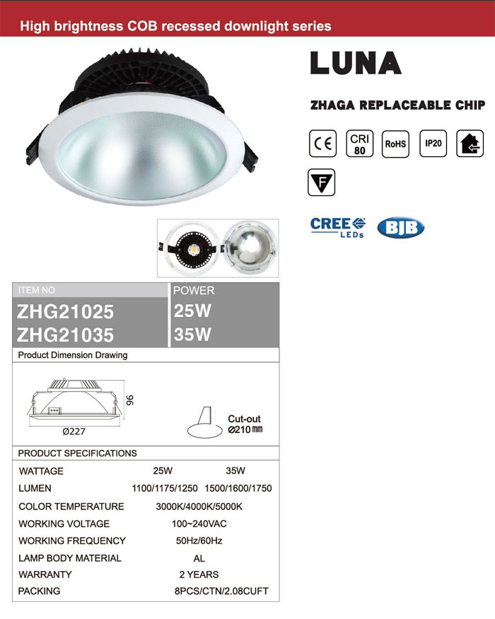 35W ZHAGA REPLACEABLE CHIP DOWNLIGHT 35W ZHAGA REPLACEABLE CHIP DOWNLIGHT
