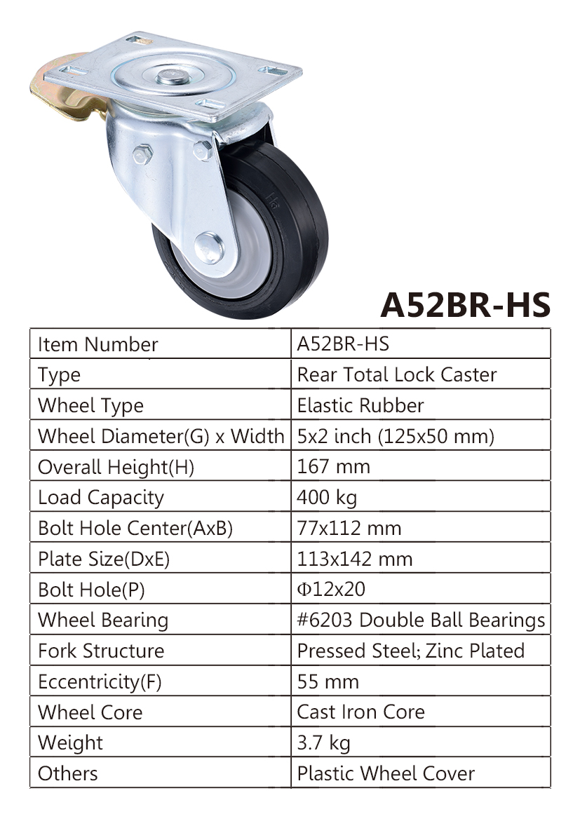8 inch Aluminum Rim Rubber Heavy Duty Swivel Caster Wheels