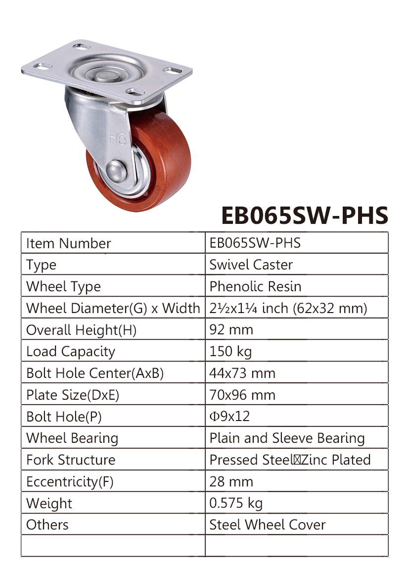Phenolic Ball Bearings Wheel Swivel Mini 2.5 inch Casters