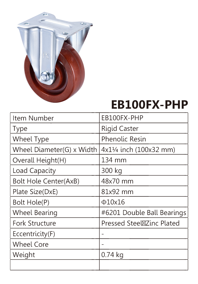 4 inch Phenolic High Temperature Trolley Castors Wheels