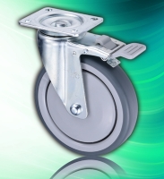 TPR 150mm Ball Medical Caster with Total Lock