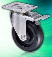 6寸弹力橡胶刹车不锈钢脚轮(6x2 6寸弹力橡胶刹车不锈钢脚轮(6x2