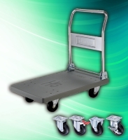 Industrial 500kg Plastic Platform Foldable Hand Push Cart