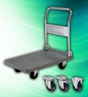 500kg High Impact Plastic Heavy Duty Stainless Steel Hand Trolley