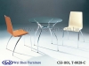 Dining table, Dining chair, Glass table, Tube furniture, Dining furniture