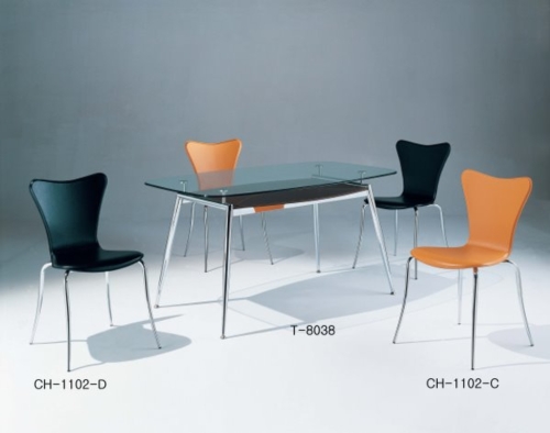 Dining table, Dining chair, Glass table, Tube furniture, Dining furniture