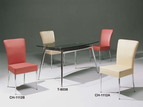 Dining table, Dining chair, Glass table, Tube furniture, Dining furniture