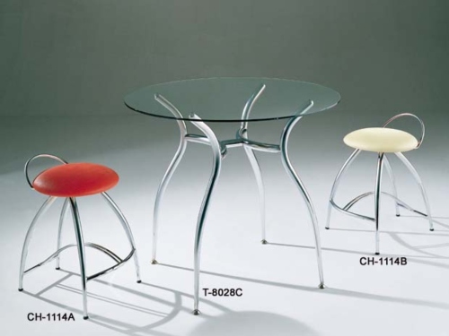 Dining table, Dining chair, Glass table, Tube furniture, Dining furniture