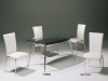 Dining table, Dining chair, Glass table, Tube furniture, Dining furniture