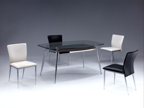 Dining table, Dining chair, Glass table, Tube furniture, Dining furniture