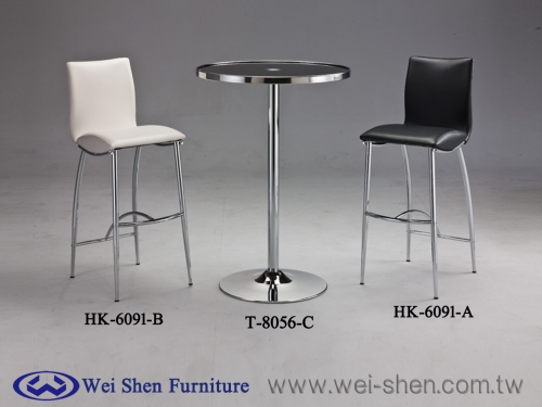 Glass Bar table, Metal Bar Chair, Bar Furniture, Pub chair