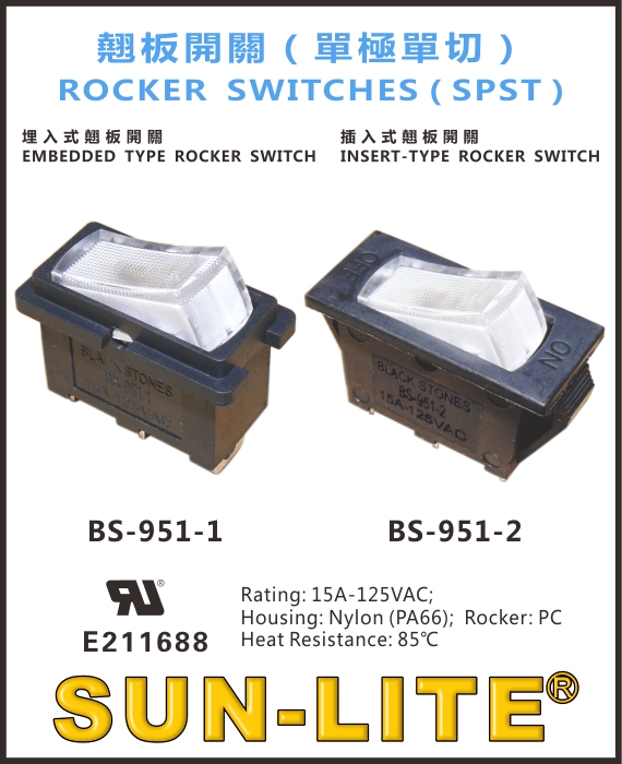 ROCKER SWITCHES ( SPST )